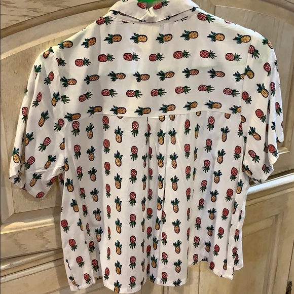 NWT Japna white button down shirt with pineapples. - Picture 4 of 4